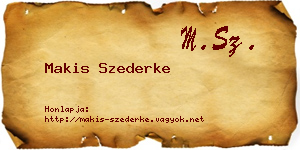 Makis Szederke névjegykártya